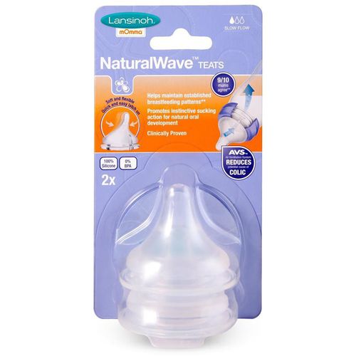 NaturalWave tetina de biberón Slow 2 ud - Lansinoh - Modalova