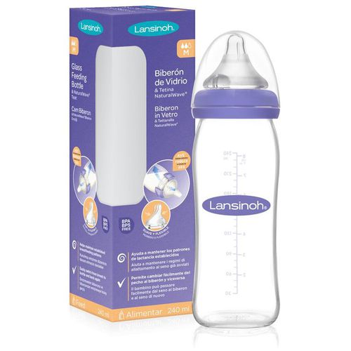 NaturalWave Glass biberón Medium 240 ml - Lansinoh - Modalova