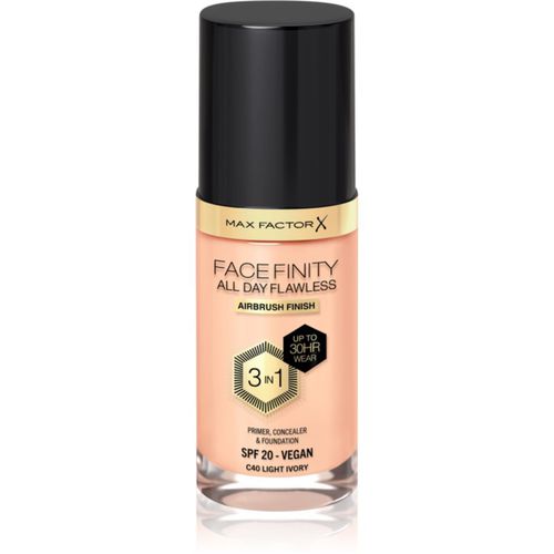 Facefinity All Day Flawless fondotinta lunga tenuta SPF 20 colore 40 Light Ivory 30 ml - Max Factor - Modalova