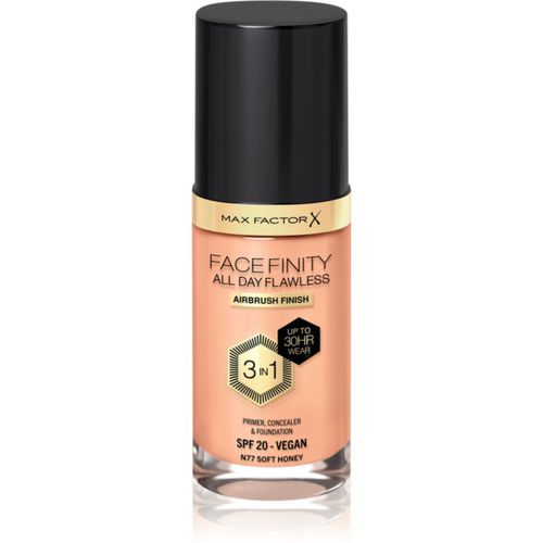 Facefinity All Day Flawless fondotinta lunga tenuta SPF 20 colore 77 Soft Honey 30 ml - Max Factor - Modalova