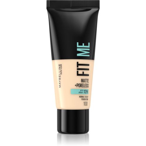 Fit Me! Matte+Poreless fondotinta matte per pelli normali e miste colore 100 Warm Ivory 30 ml - Maybelline - Modalova