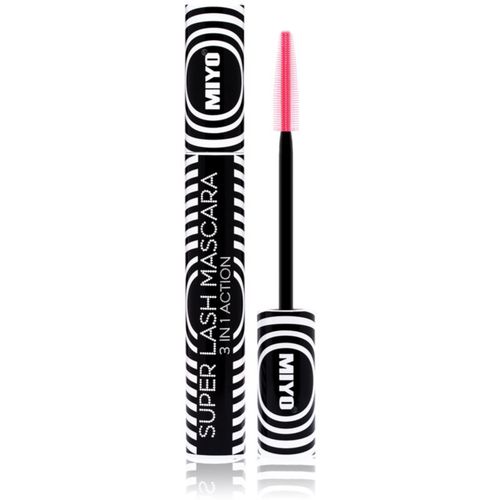 Super Lash 3 in 1 Action máscara de pestañas para dar longitud, curvatura y volumen tono Black 10 ml - Miyo - Modalova