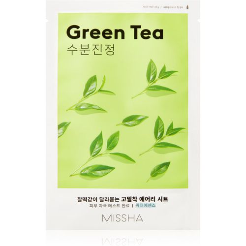 Airy Fit Green Tea mascarilla facial calmante en forma de hoja con té verde 19 g - Missha - Modalova