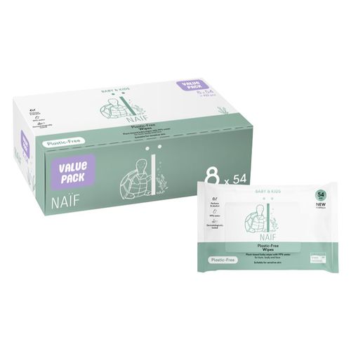 Baby & Kids Plastic Free Wipes salviette umidificate per neonati 8x54 pz - Naif - Modalova