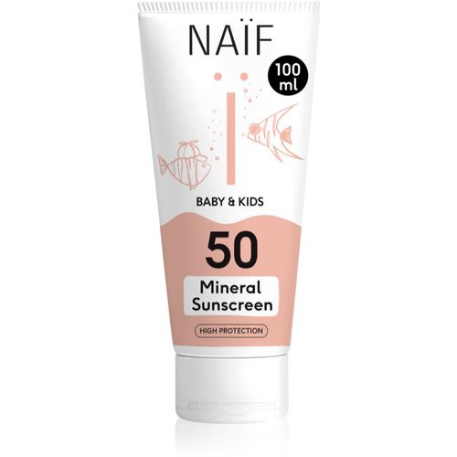 Baby & Kids Mineral Sunscreen SPF 50 crema protectora solar para niños y bebés SPF 50 100 ml - Naif - Modalova