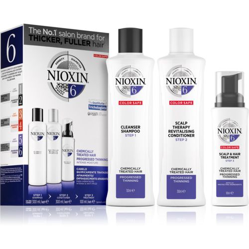 System 6 Color Safe Chemically Treated Hair confezione regalo per capelli che si diradano 3 pz - Nioxin - Modalova