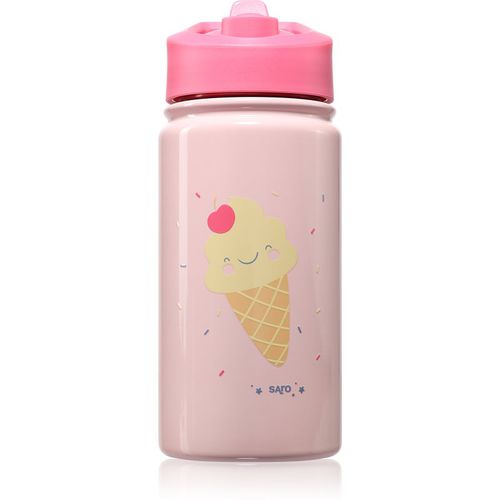 Thermos Bottle with Straw termo con pajita Pink 350 ml - Saro Baby - Modalova