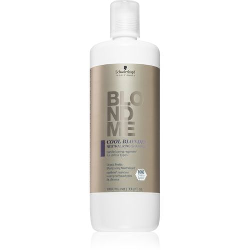 Blondme Cool Blondes champú para neutralizar el tono amarillo para cabello rubio y con mechas 1000 ml - Schwarzkopf Professional - Modalova