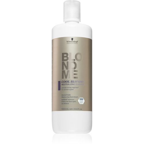 Blondme Cool Blondes Shampoo zum Neutralisieren von Gelbstich für blondes und meliertes Haar 1000 ml - Schwarzkopf Professional - Modalova