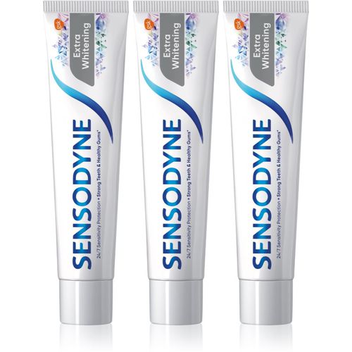 Extra Whitening bleichende Zahnpasta mit Fluor für empfindliche Zähne 3x75 ml - Sensodyne - Modalova