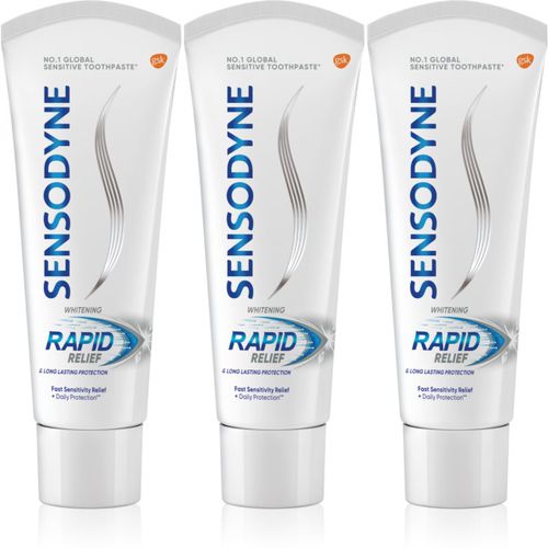 Rapid Whitening dentifricio sbiancante per denti sensibili 3x75 ml - Sensodyne - Modalova