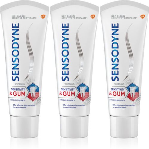 Sensitivity & Gum Whitening bleichende Zahnpasta zum Schutz von Zähnen und Zahnfleisch 3x75 ml - Sensodyne - Modalova