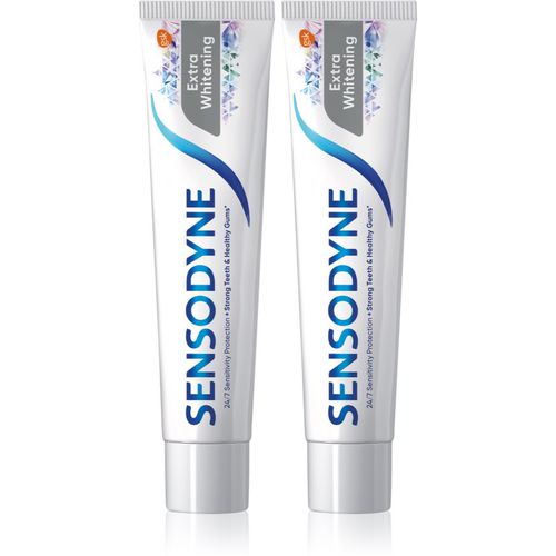 Extra Whitening dentifricio sbiancante al fluoro per denti sensibili 2x75 ml - Sensodyne - Modalova