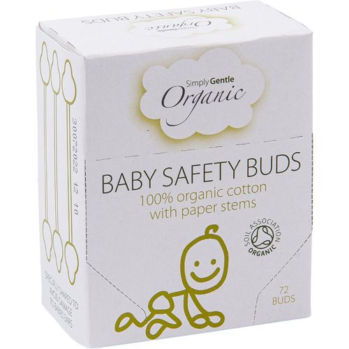 Organic Baby Safety Buds bastoncillos de algodón para niños y bebés 72 ud - Simply Gentle - Modalova