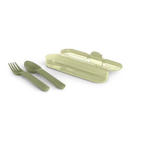 Go Natural Cutlery Set cubierto 12 m+ Green 3 ud - Suavinex - Modalova