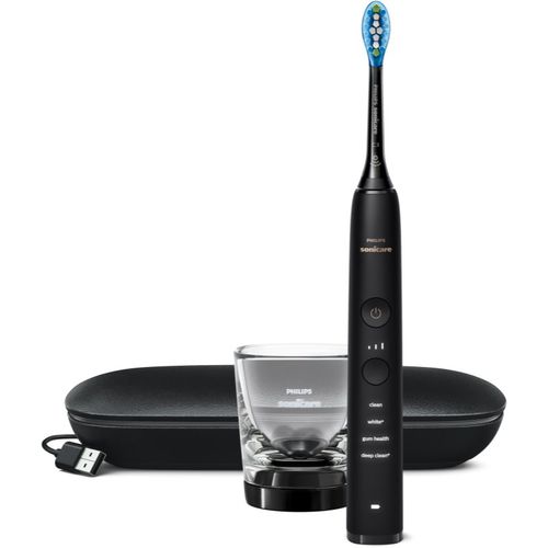 Sonicare 9000 DiamondClean HX9911/09 spazzolino sonico elettrico con bicchiere di ricarica Black 1 pz - Philips - Modalova