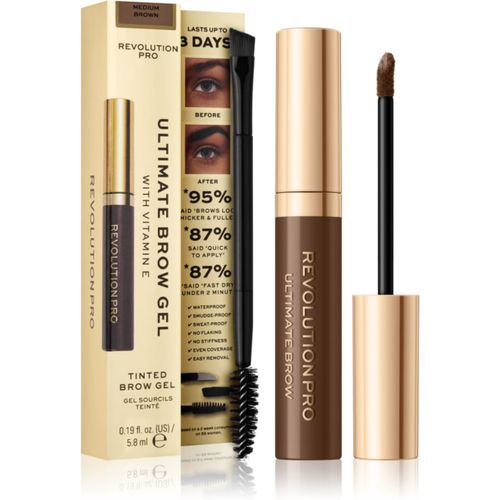 Ultimate Brow Gel Fixierspray für die Augenbrauen Farbton Medium Brown 5,8 g - Revolution PRO - Modalova