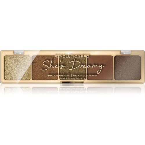 Glam palette di ombretti colore She's Dreamy Green 5,5 g - Revolution PRO - Modalova