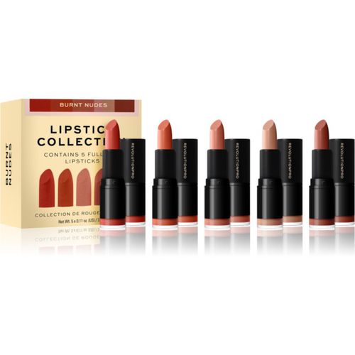 Lipstick Collection barra de labios efecto seda lote de regalo tono Burnt Nudes 5x3,2 g - Revolution PRO - Modalova