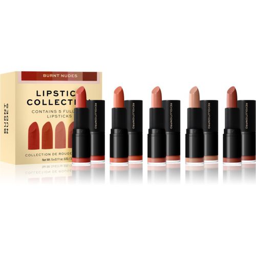 Lipstick Collection Satin-Lippenstift geschenkset Farbton Burnt Nudes 5x3,2 g - Revolution PRO - Modalova