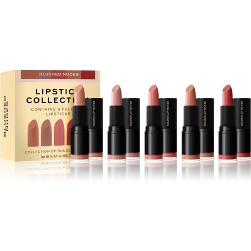 Lipstick Collection barra de labios efecto seda lote de regalo tono Blushed Nudes 5x3,2 g - Revolution PRO - Modalova