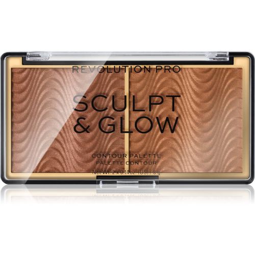 Sculpt And Glow paleta iluminadora para contorno tono Medium-Deep 8 g - Revolution PRO - Modalova