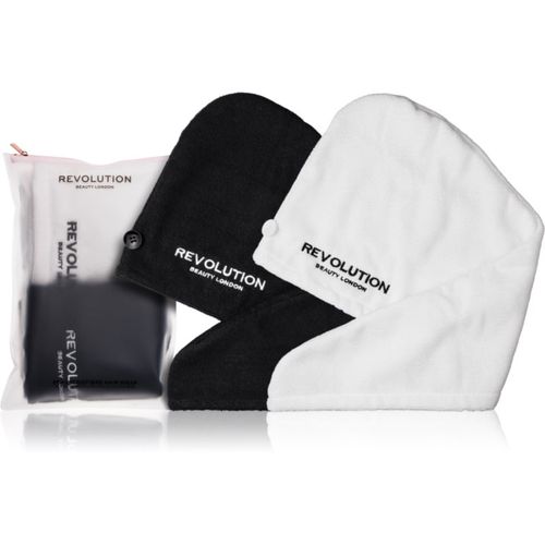 Microfibre Hair Wraps asciugamano per capelli colore Black/White 2 pz - Revolution Haircare - Modalova