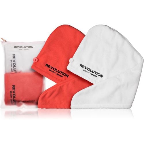 Microfibre Hair Wraps asciugamano per capelli colore Coral/White 2 pz - Revolution Haircare - Modalova