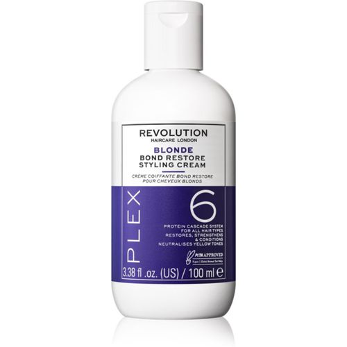 Plex Blonde No.6 Bond Restore Styling Cream tratamiento regenerador sin aclarado para cabello maltratado o dañado 100 ml - Revolution Haircare - Modalova