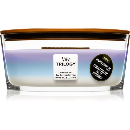 Trilogy Calming Retreat candela profumata con stoppino in legno (hearthwick) 453.6 g - Woodwick - Modalova