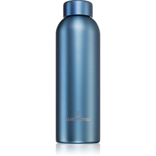 Thermo Steel Metal botella de acero inoxidable para agua color Blue Brushed 600 ml - Waterdrop - Modalova