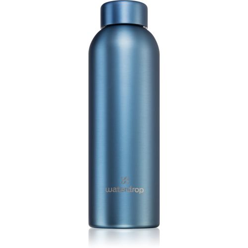 Thermo Steel Metal bottiglia in acciaio inox per l’acqua colore Blue Brushed 600 ml - Waterdrop - Modalova