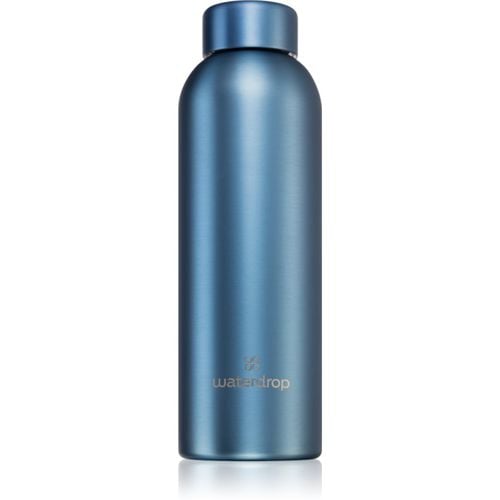 Thermo Steel Metal Wasserflasche aus Edelstahl Farbe Blue Brushed 600 ml - Waterdrop - Modalova