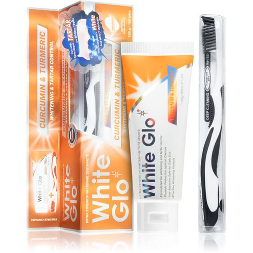 Whitening & Tartar Control dentifricio sbiancante con spazzolino Curcumin and Turmeric 150 g - White Glo - Modalova