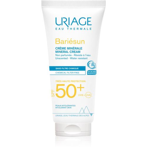 Bariésun Mineral Cream SPF 50+ crema protectora mineral para rostro y cuerpo SPF 50+ resistente al agua 100 ml - Uriage - Modalova