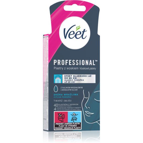 Professional bandas de cera depilatoria para rostro para pieles sensibles 40 ud - Veet - Modalova