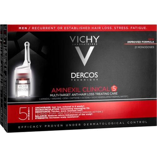 Dercos Aminexil Clinical 5 tratamiento anticaída localizado para hombre 21 x 6 ml - Vichy - Modalova