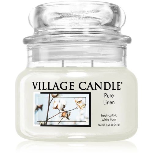 Pure Linen Duftkerze (Glass Lid) 262 g - Village Candle - Modalova