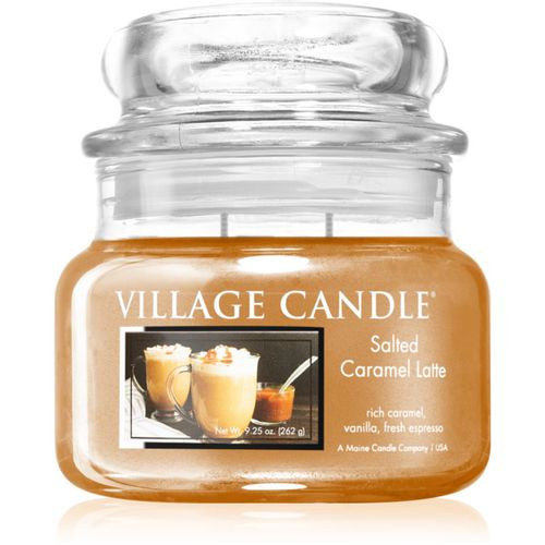 Salted Caramel Latte candela profumata (Glass Lid) 262 g - Village Candle - Modalova