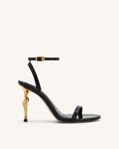 Alivia Gold Metal Heel Sandalen - Schwarz - JW PEI - Modalova