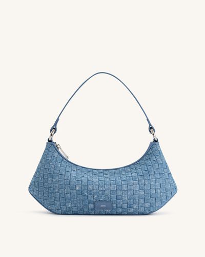 Lily Schultertasche - Blaues Denim-Gewebe - JW PEI - Modalova