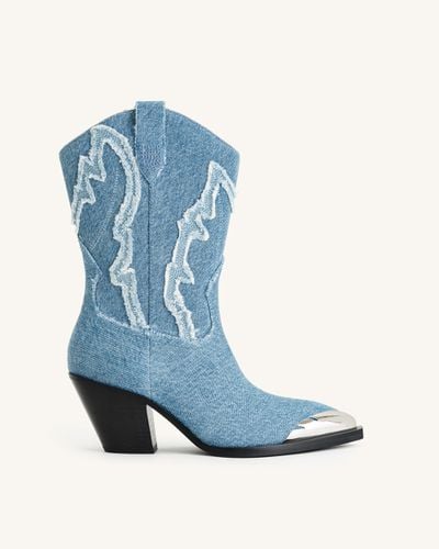 Riya Denim Cowboy Stiefel - Blau - JW PEI - Modalova