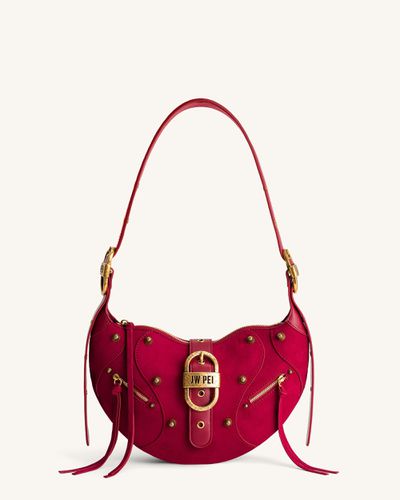 Tessa Wildleder Schultertasche - Tiefes Magenta - JW PEI - Modalova