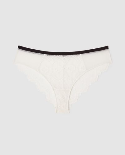 Lace Cheeky White/Black | Panties - Panties / Cheeky - Understatement - Modalova