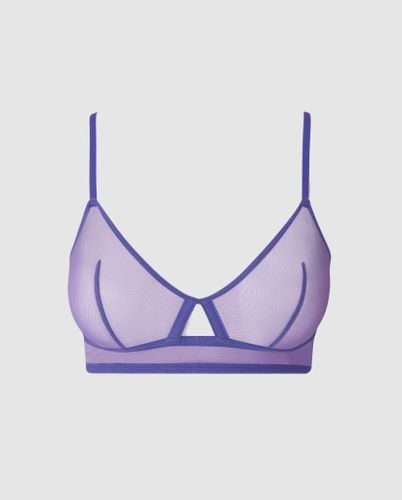 Mesh Cut-Out Triangle Bralette - Understatement - Modalova