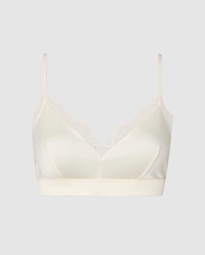 Satin Lace Triangle Bralette - | Bralettes - Bralettes / Triangle Bralette - Understatement - Modalova