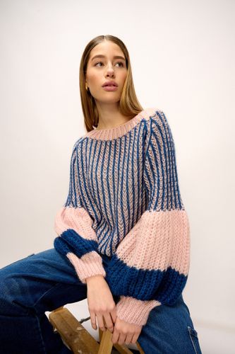 Liana Knit Sweater Rose/Navy - Noella - Modalova