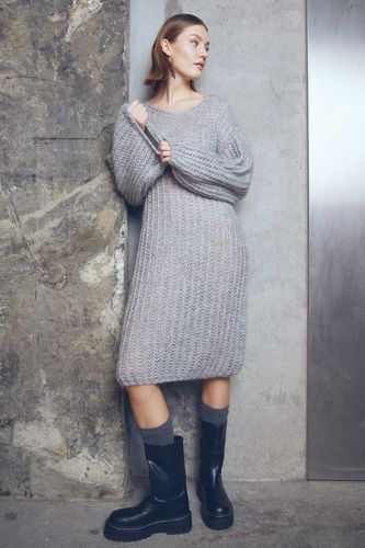 Jasmin Knit Dress Light Grey - Noella - Modalova
