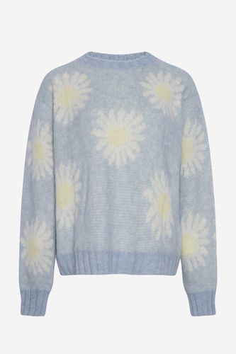 Raya Knit Sweater L/S Light Blue/Offwhite Flower - Noella - Modalova