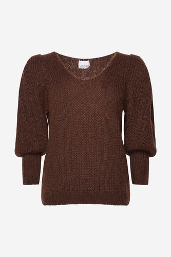 Puff Knit Blouse Dark Brown - Noella - Modalova